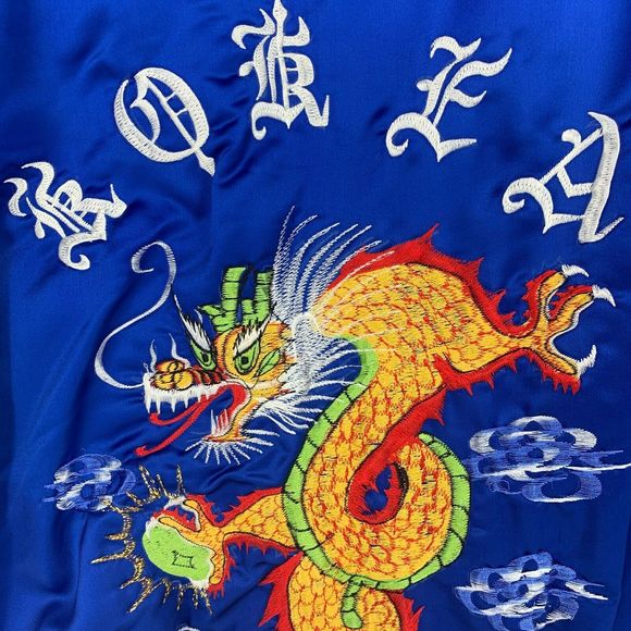 Vtg Korea Dragon Embroidered Souvenir Jacket XL - Picture 5 of 8